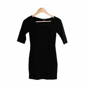 Bodycon Black Sleeved Stretch Dress